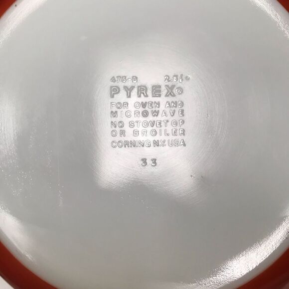 Vintage Pyrex rust Autumn Harvest 475-B 2.5 quart casserole dish with lid - Picture 9 of 11
